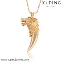 32503 Xuping bijoux or personnalisé animal en forme de tête pendentif